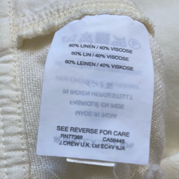 Madewell Off-white, wide-leg, cropped, linen-blend pants - Picture 3 of 5